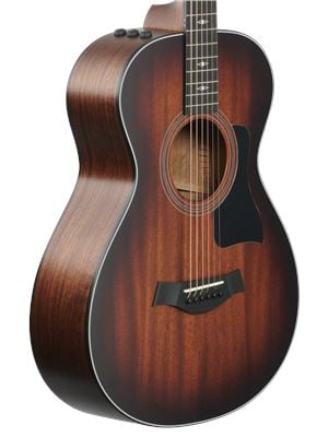 Taylor 322e-V 12-Fret Grand Concert Acoustic Electric with Case Body Angled View